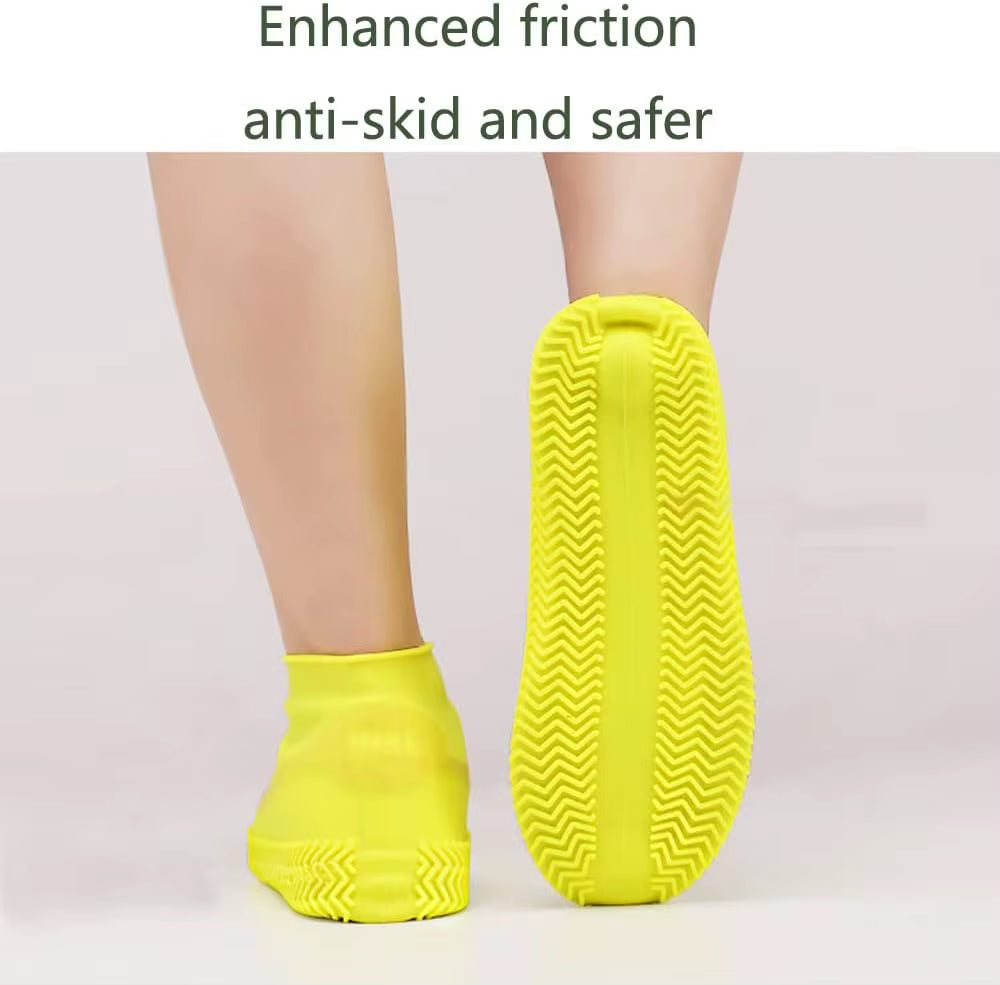 Reusable Waterproof Rain Shoes Covers Silicone Outdoor Shoe Covers Walking Shoes Latex Shoe Covers Non-Slip Rain Boots Covers