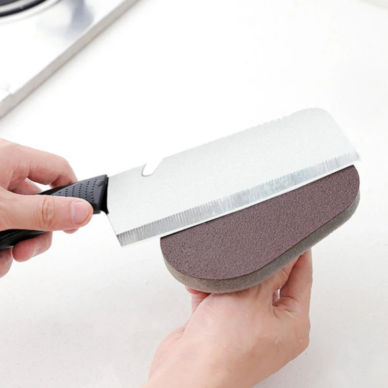 Magic Emery Sponge Brush Wipe Eraser Cleaner Kitchen Bath Rust Strong Decontamination Cleaning Tools with Handle Household Tools
