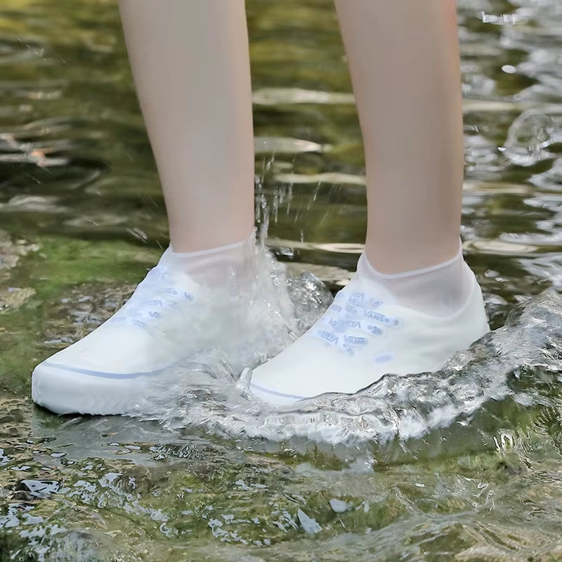 Reusable Waterproof Rain Shoes Covers Silicone Outdoor Shoe Covers Walking Shoes Latex Shoe Covers Non-Slip Rain Boots Covers