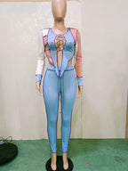 Fashion Color Block Lace-Up Long Sleeve Knitted Crop Top and Matching Pants Set Women Ribbed Tracksuits Set Clubwear