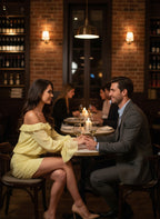 Girls Sweet Sunshine Ruffled Mini Dress Yellow Holiday Outfits Elegant off Shoulder Lace-Up Ruched Party Dress Clubwear