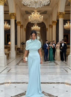 Perfect Draped Ruched Wrap Maxi Dress for Women Gorgeous Mesh Pleated Slim Long Dresses Birthday Outfits Evening Gowns