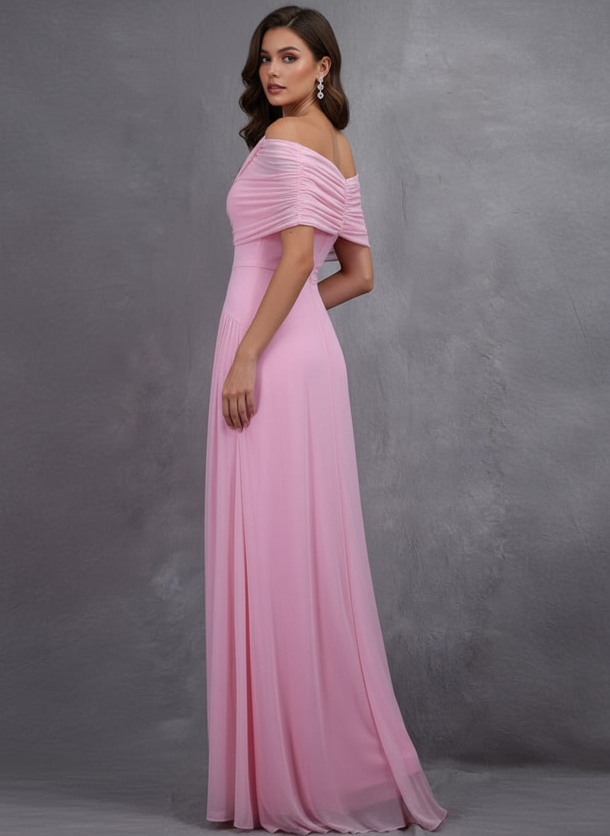 Perfect Draped Ruched Wrap Maxi Dress for Women Gorgeous Mesh Pleated Slim Long Dresses Birthday Outfits Evening Gowns