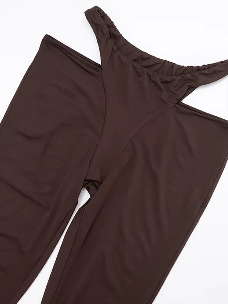 Womens off Shoulder Crop Top and Cut-Out Legging Suits Set 2 Piece Outfits Night Out Set Sporty Overalls Sexy Clubwear