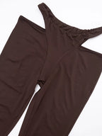 Womens off Shoulder Crop Top and Cut-Out Legging Suits Set 2 Piece Outfits Night Out Set Sporty Overalls Sexy Clubwear