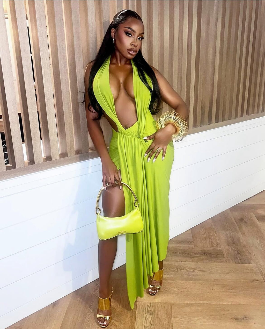 Robe Émeraude Élégance Drapée