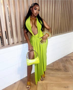 Robe Émeraude Élégance Drapée