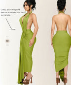 Robe Émeraude Élégance Drapée