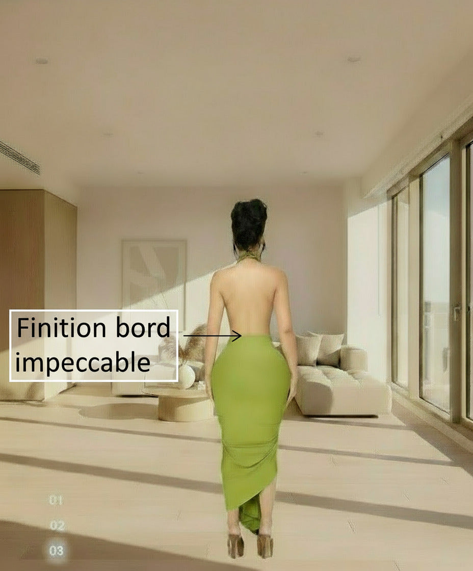 Robe Émeraude Élégance Drapée