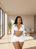 Womens Hoodied Tracksuits Set 3 Piece Outfits Sporty Heart Bra Top and Matching Shorts Set Fitness Lounge Set Overalls