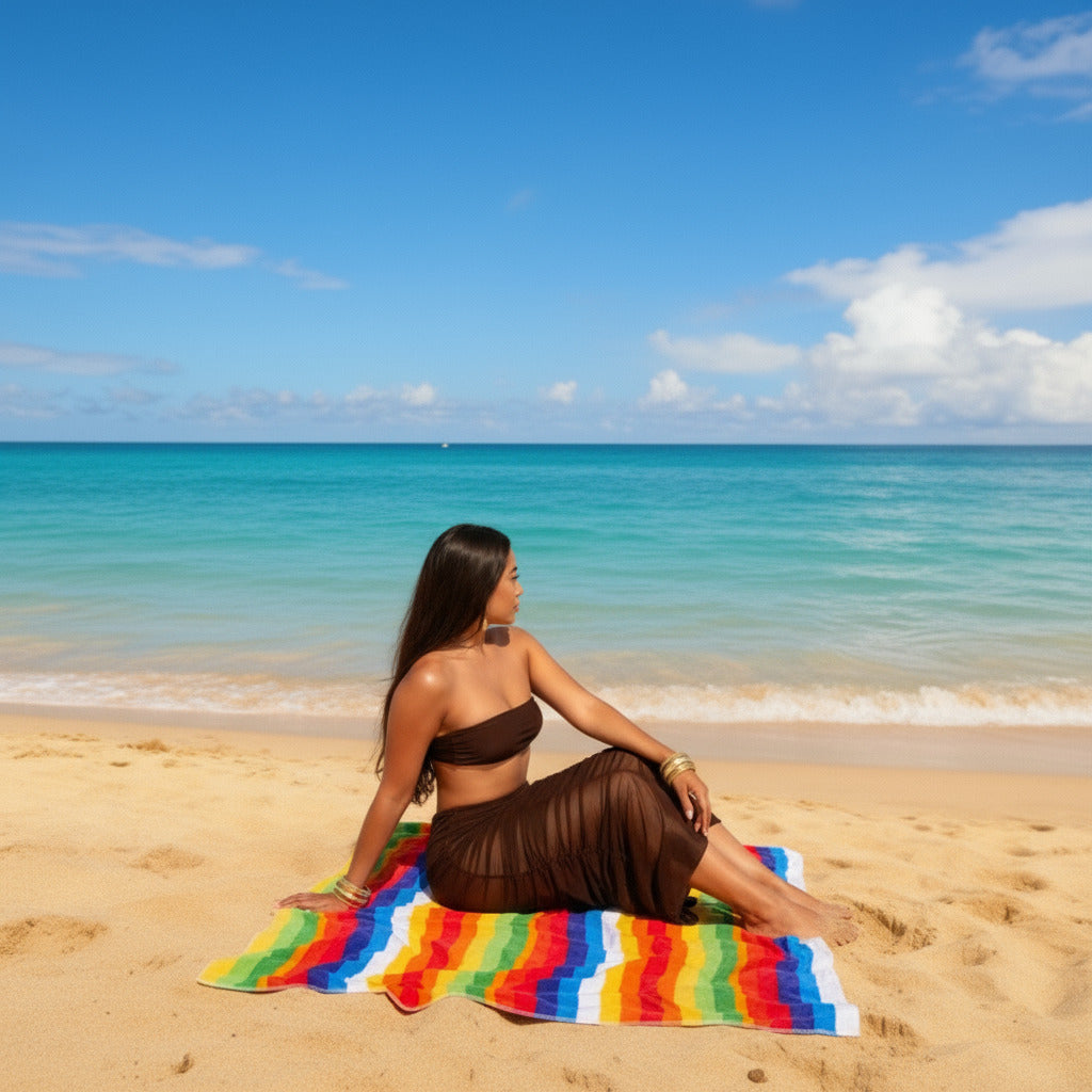 Wave Mesh Ruched Skrit Set Green Metal Holiday Outfits Glam See-Through Pleated Tube Top and Maxi Skirt Set Beach Suits