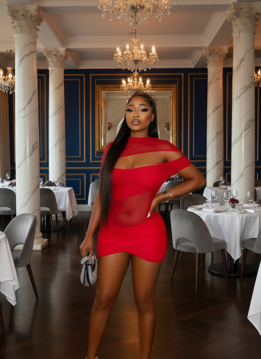 Women'S Sheer Mesh Patchwork Cut-Out Slim Short Dress Glam See-Though Ruched Party Dresses Night Out Vestidos Clubwear