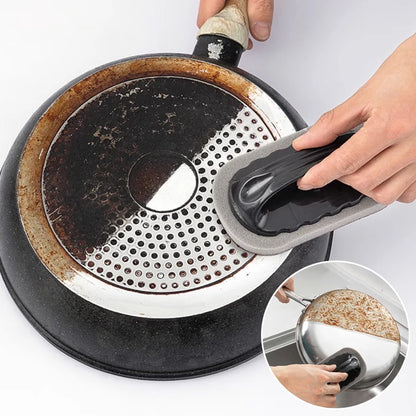 Magic Emery Sponge Brush Wipe Eraser Cleaner Kitchen Bath Rust Strong Decontamination Cleaning Tools with Handle Household Tools