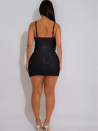 Luxury Birthday Dress Woman Glam White Strappy Pearls Accent Mini Dress Sexy Cut-Out Sequins Chirstmas Dress Outfits